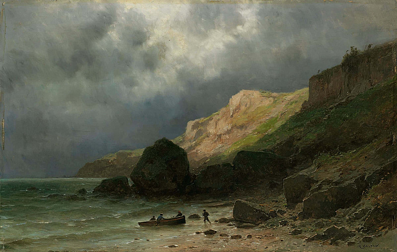 Cliff In Dinard, Near St-Malo, Brittany. Gustave Eugène Castan