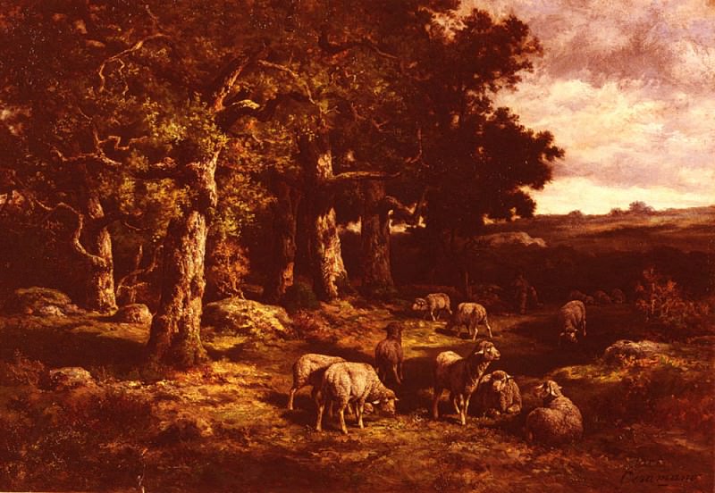 Le Troupeau De Moutons. Charles Ferdinand Ceramano