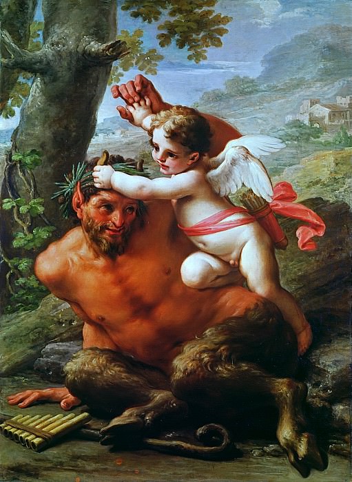 Cupid and Pan. Pietro da Cortona