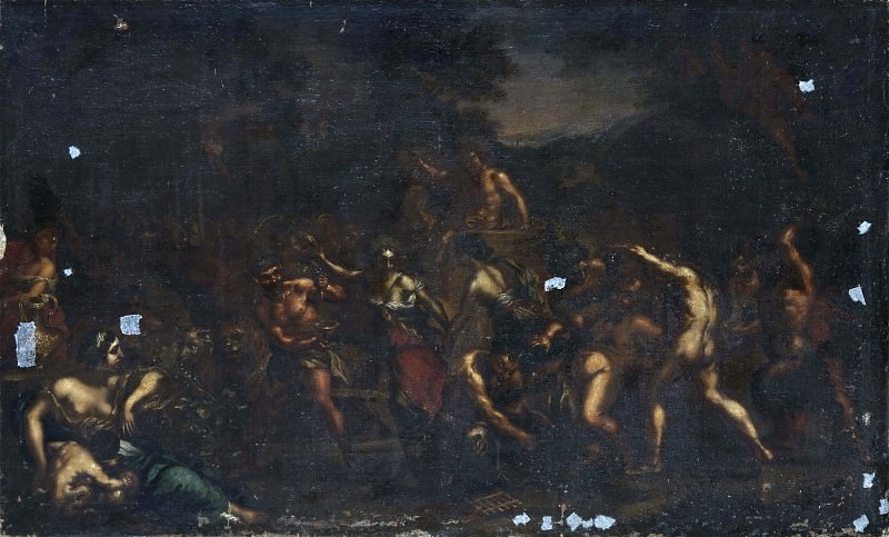 Company Celebrating Bacchus. Pietro da Cortona (After)