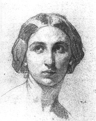 Голова женщины, ок.1853. Тома Кутюр