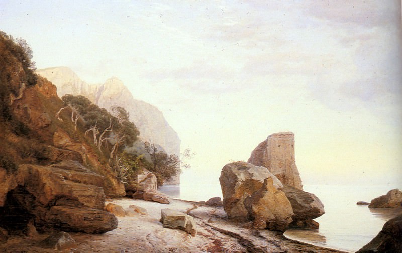 Каменные глыбы вдоль берега. Янус Андреас Бартолин Ла Кур