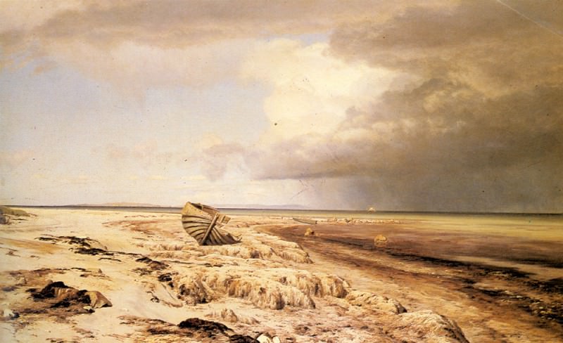 La Deserted Boat On A Beach. Janus Andreas Bartholin La Cour