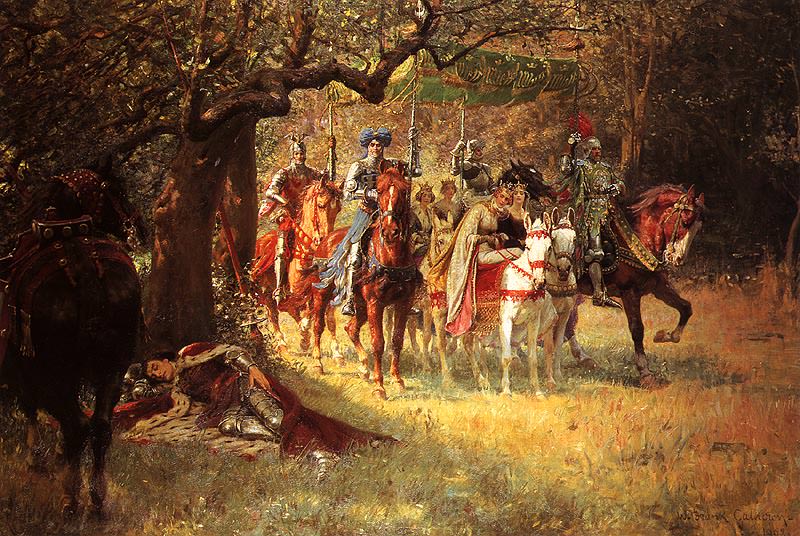 4 Queens Found Sleeping Lancelot. William Frank Calderon