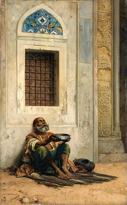 Mendicant At The Mosque Door. Stanisław Chlebowski
