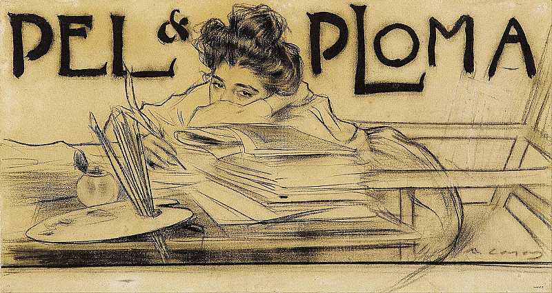 Заставка для журнала «Pèl i Ploma». Рамон Касас и Карбо