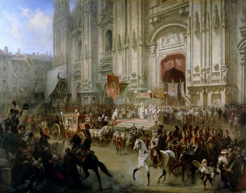 Ceremonial reception of Field-marshal Alexander Suvorov in Milan in April 1799. Adolf Jossifowitsch Charlemagne