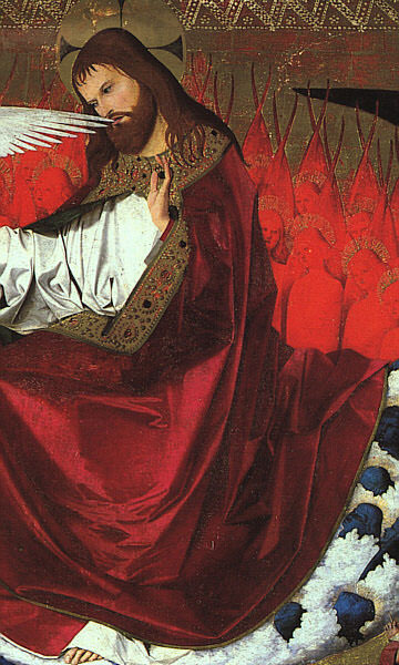 CHARONTON Enguerrand The Coronation Of The Virgin Detail Jesus. Enguerrand Charonton