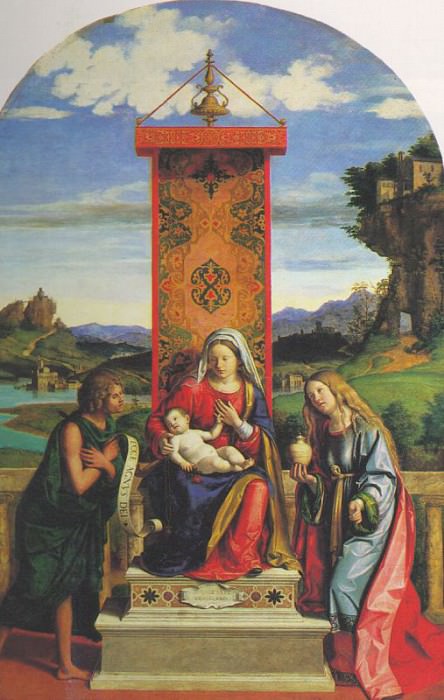 Мадонна и младенец со Св. Иоанном-Крестителем и Марией Магдалиной. Джованни Баттиста Чима да Конельяно