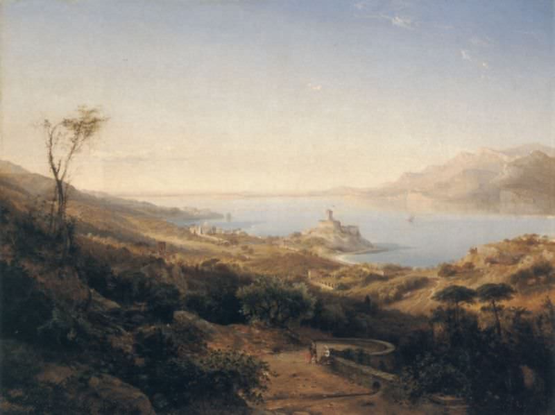 Вид замка Мальчезин и озера Гарда, Италия. Джоан Херман Карминк
