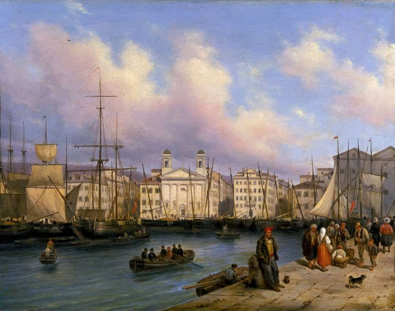 Вид на порт Триеста. Джузеппе Канелла