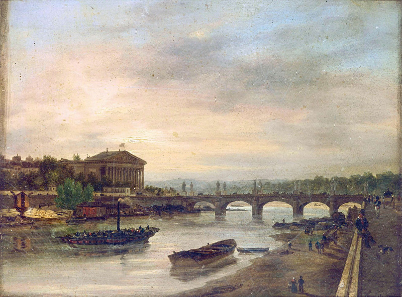 Дворец Бурбонов и мост Людовика XVI (Мост Согласия), вид с набережной Тюильри. Джузеппе Канелла