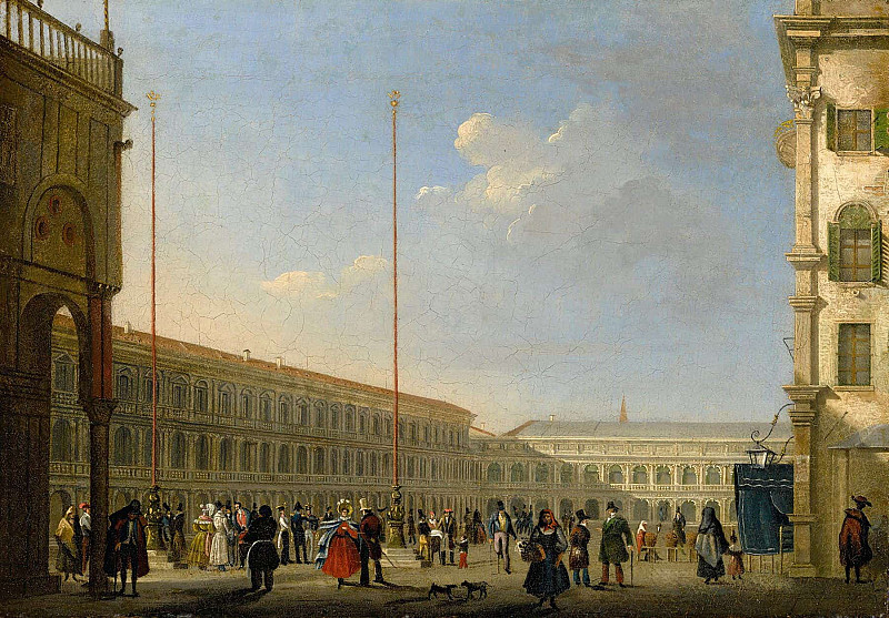 Венеция, вид на площадь Сан-Марко с площади Пьяццетта Деи Леончини. Джузеппе Канелла