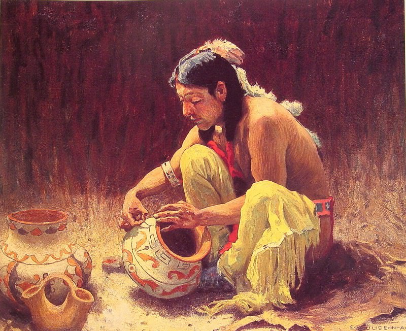 The Pottery Decorator. Eanger Irving Couse