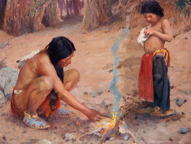 The Campfire. Eanger Irving Couse