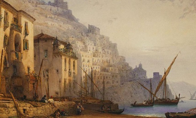 Amalfi from the Shore - A Summers Morning. William Callow
