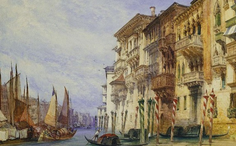 Palaces Near the Entrance of the Grand Canal, Venice. William Callow