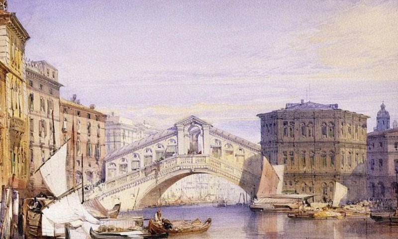 The Rialto from the Grand Canal. William Callow