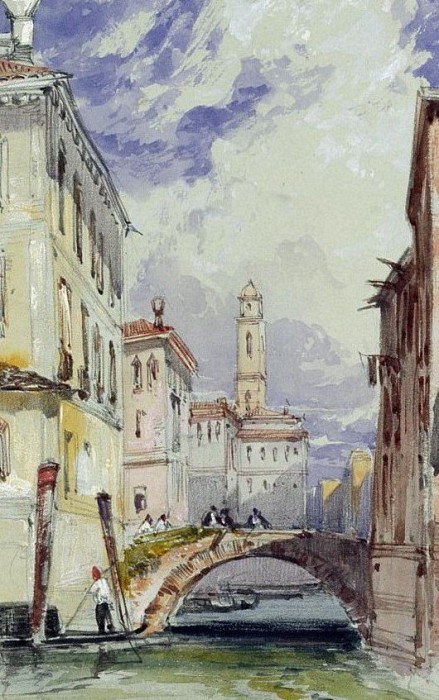 A Side Canal, Venice. William Callow