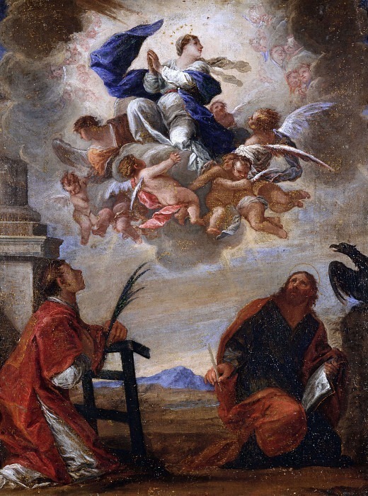 Мадонна во славе между святыми Лаврентием и Иоанном Евангелистом, Джакомо Котта