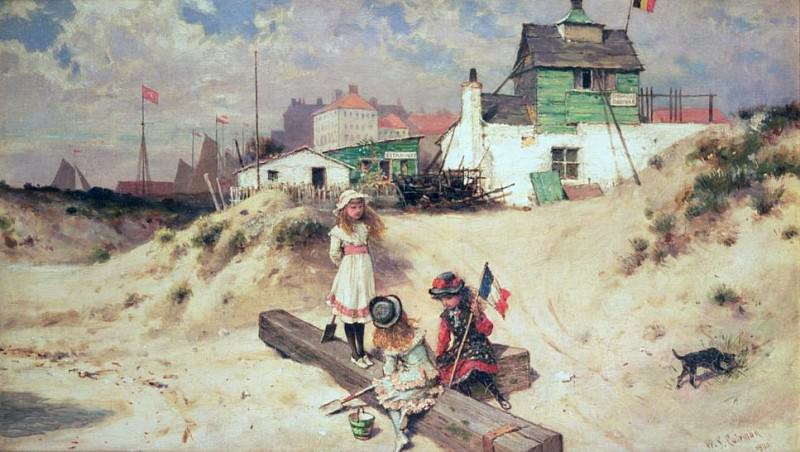 Beach scene in Ostend. William Stephen Coleman