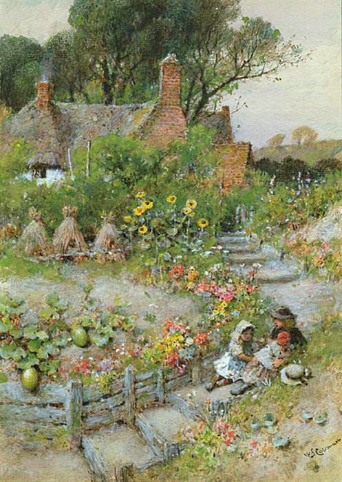 Cottage Garden in Summer. William Stephen Coleman