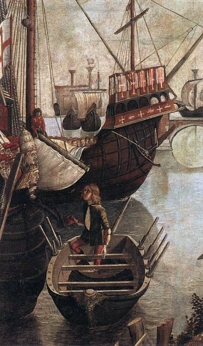 The Arrival of the Pilgrims in Cologne detail. Vittore Carpaccio