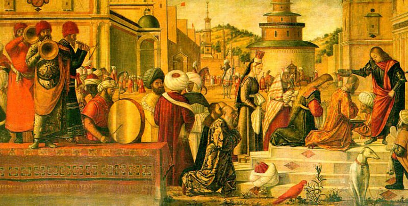 Carpaccio The Baptism of the Selenites, 1502, 141x285, Orato. Витторе Карпаччо