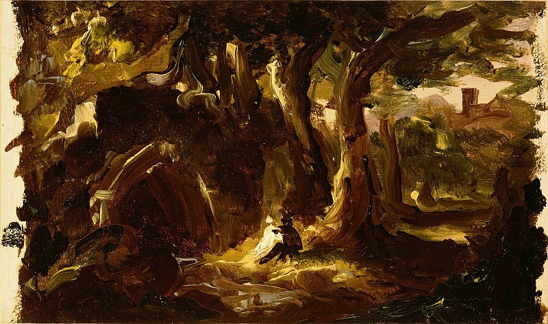 Wooded Landscape with Figures. Thomas Cole