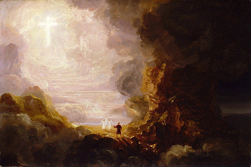 The Pilgrim of the Cross at the End of His Journey (study for series, The Cross and the World). Thomas Cole