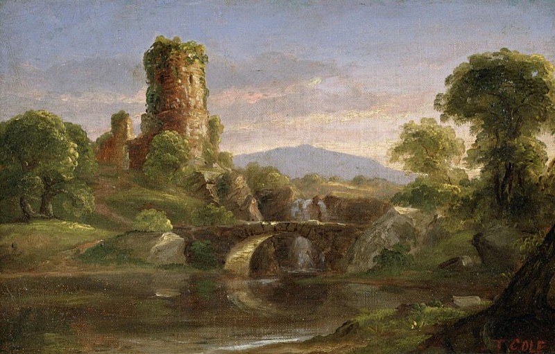 Castle and River, Thomas Cole