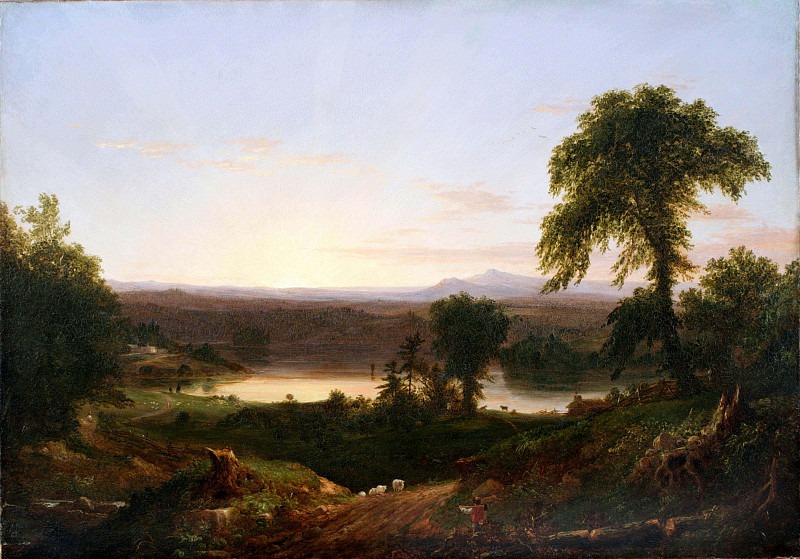 Summer Twilight, A Recollection of a Scene in New England. Thomas Cole