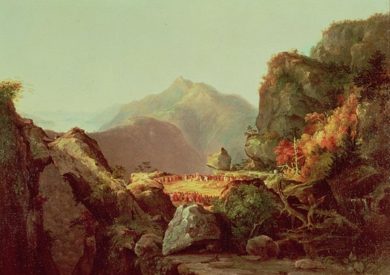 Сцена из спектакля Джеймса Фенимора Купера «Последний из могикан» (1789–1851).. Томас Коул