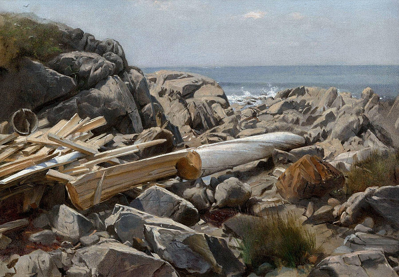 Rocky Beach, Pacific Coast. Samuel Colman Jr