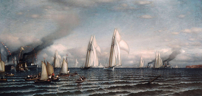 Finish—First International Race for America’s Cup, August 8, 1870. Samuel Colman Jr