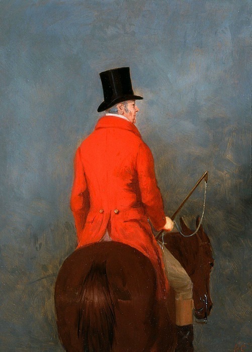 Portrait of Thomas Cholmondeley, 1st Lord Delamere, on His Hunter (study for The Cheshire Hunt). Henry Calvert