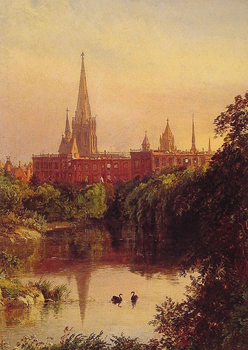 A View in Central Park. Jasper Francis Cropsey