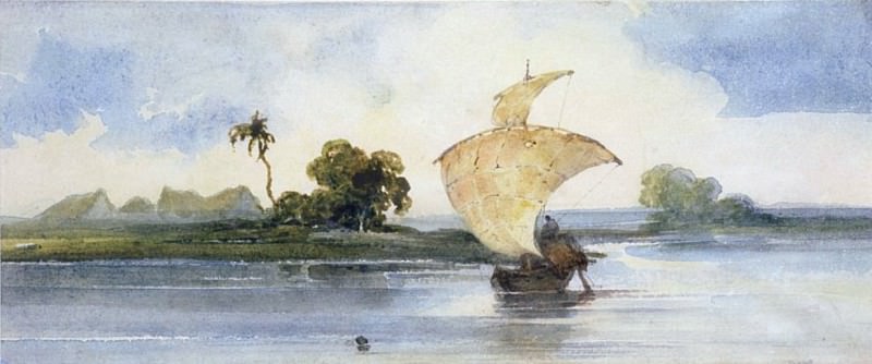 A Craft on an Indian River. George Chinnery