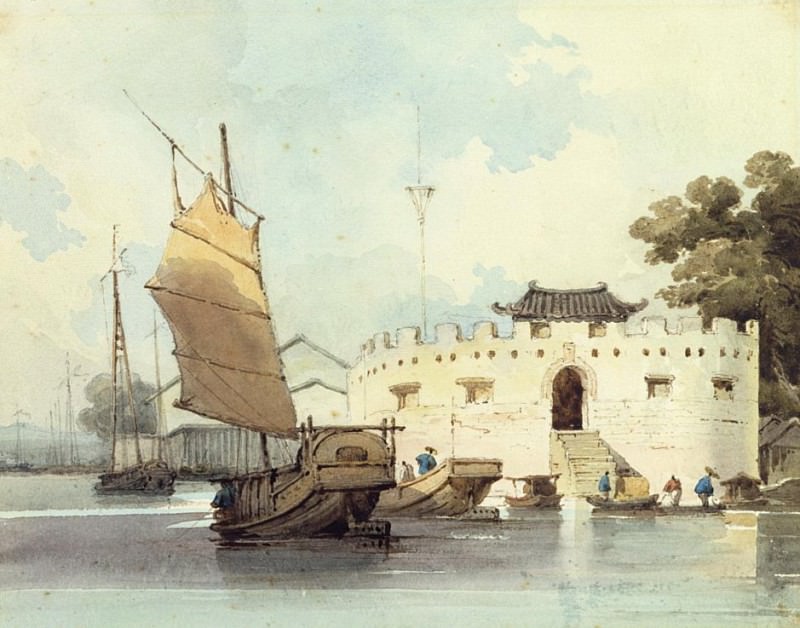 The Dutch Folly Fort off Canton. George Chinnery