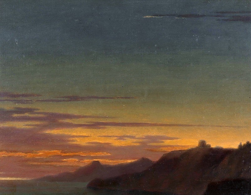 Close of the Day - Sunset on the Coast. Alexander Cozens