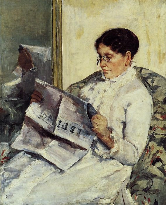 Portrait of a Lady aka Reading -Le Figaro-. Mary Stevenson Cassatt