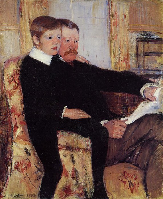 Portrait of Alexander J. Cassat and His Son Robert Kelso Cassatt. Mary Stevenson Cassatt