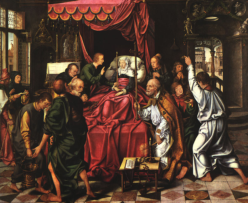 The Death Of The Virgin. Joos Van Cleve