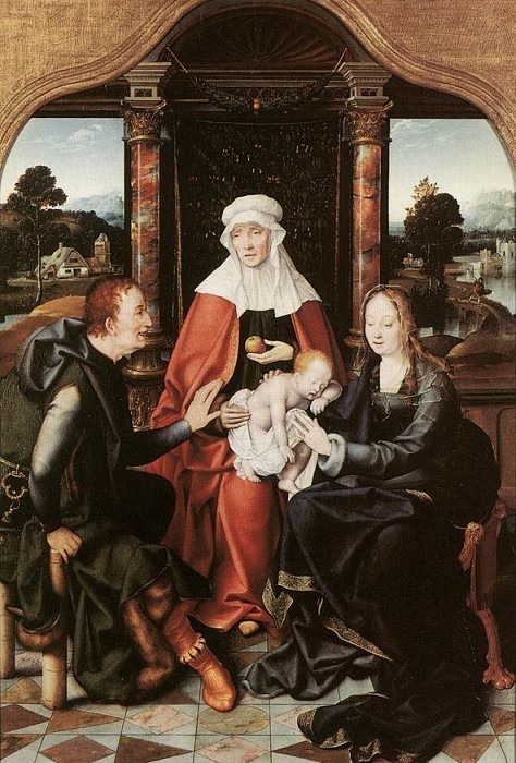 St Anne With The Virgin And Child And St Joachim. Joos Van Cleve