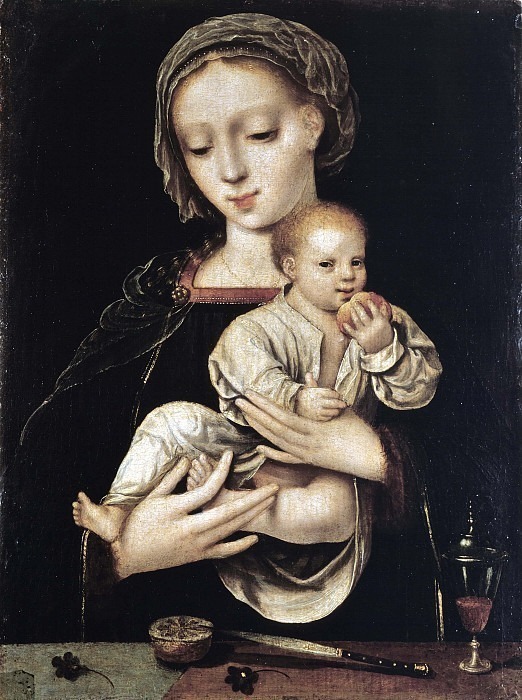 Мадонна с младенцем. Йос ван Клеве (Мастерская)