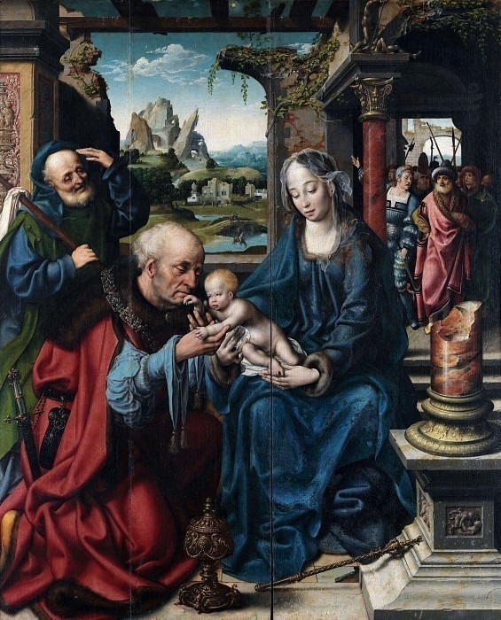 Adoration of the Magi (middle panel). Joos Van Cleve