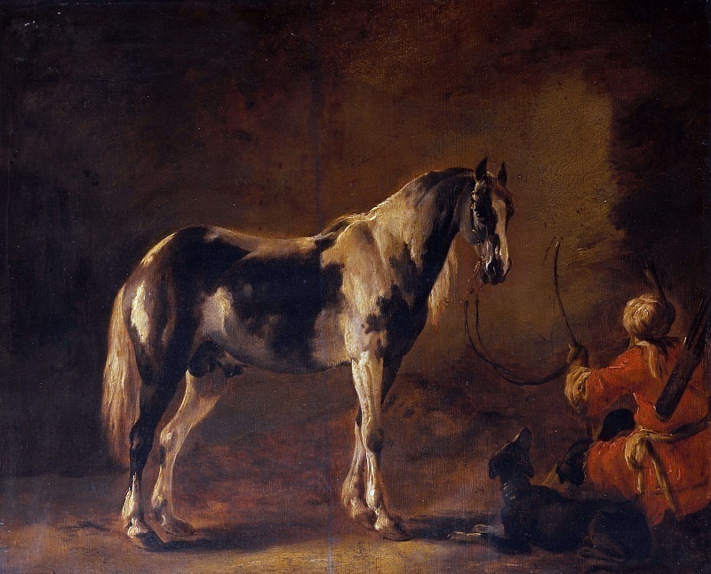Турок с лошадью и собакой. Абрахам ван Кальрат