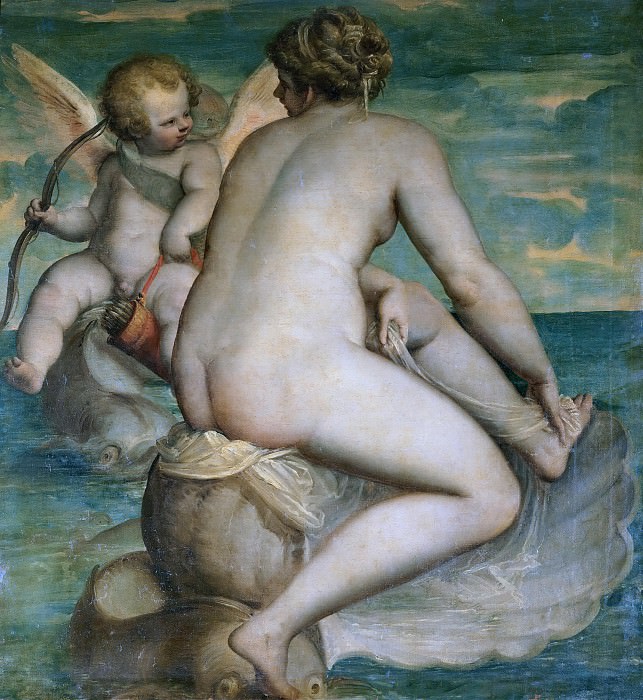 Венера и Купидон в море