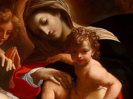 The Dream of Saint Catherine of Alexandria detail. Lodovico Carracci