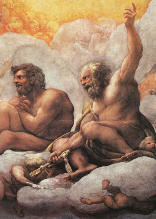 Апостолы Пётр и Павел (фрагмент фрески купола). Корреджо (Антонио Аллегри)